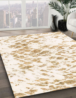 Abstract Whip Beige Modern Rug in Family Room, abs952