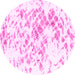 Round Abstract Pink Modern Rug, abs952pnk