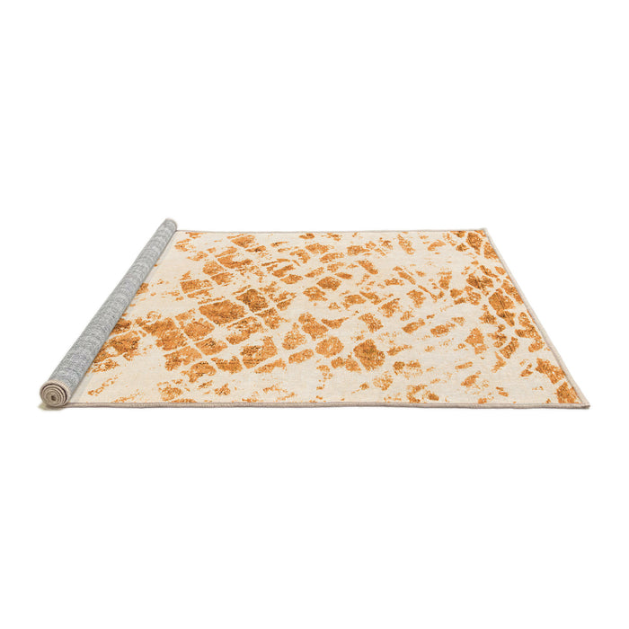Sideview of Machine Washable Abstract Orange Modern Area Rugs, wshabs952org
