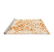 Sideview of Machine Washable Abstract Orange Modern Area Rugs, wshabs952org