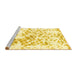 Sideview of Machine Washable Abstract Yellow Modern Rug, wshabs952yw