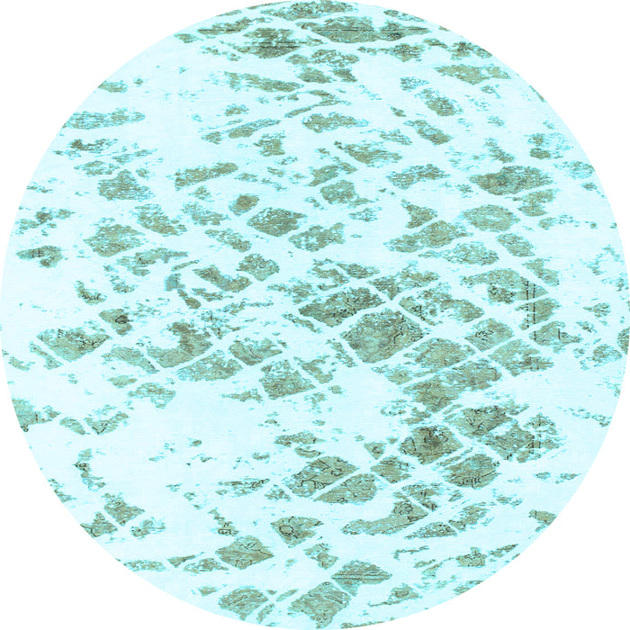 Round Abstract Light Blue Modern Rug, abs952lblu