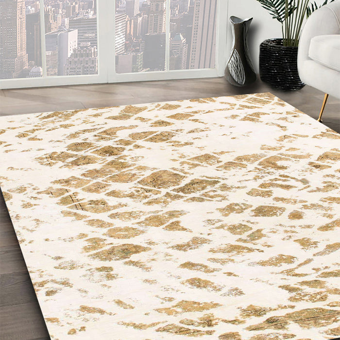 Abstract Whip Beige Modern Rug in Family Room, abs952