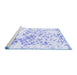 Sideview of Machine Washable Abstract Blue Modern Rug, wshabs952blu