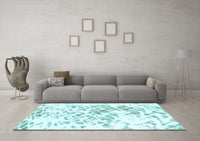 Machine Washable Abstract Light Blue Modern Rug, wshabs952lblu