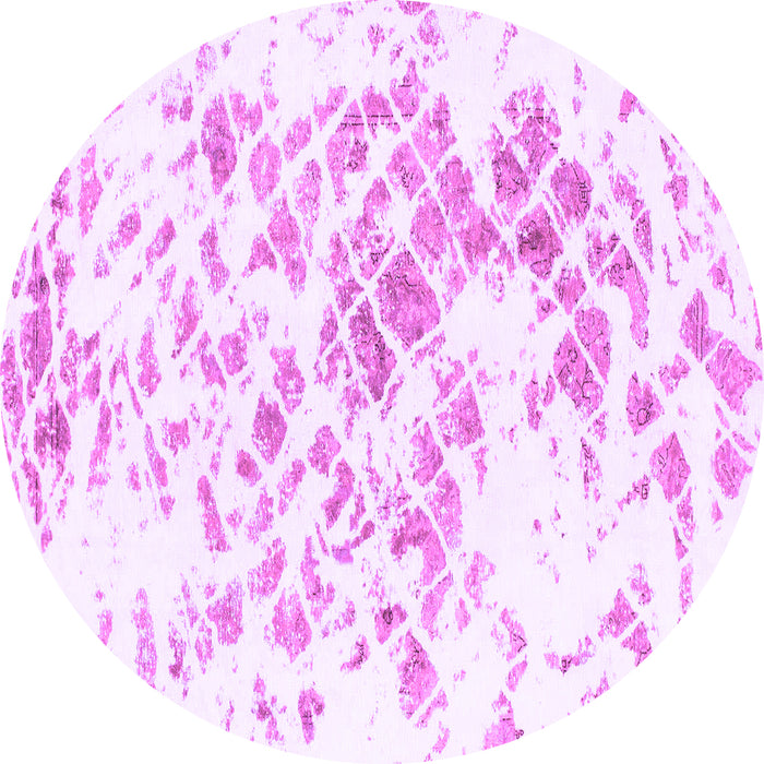 Round Abstract Purple Modern Rug, abs952pur