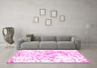 Machine Washable Abstract Pink Modern Rug in a Living Room, wshabs952pnk