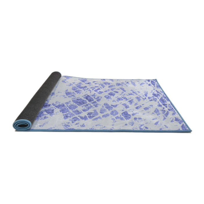 Sideview of Abstract Blue Modern Rug, abs952blu