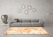 Machine Washable Abstract Orange Modern Area Rugs in a Living Room, wshabs952org