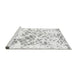 Sideview of Machine Washable Abstract Gray Modern Rug, wshabs952gry