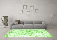 Machine Washable Abstract Green Modern Rug, wshabs952grn