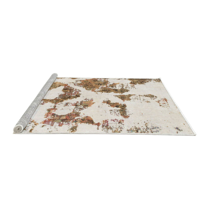 Sideview of Machine Washable Abstract Champagne Beige Rug, wshabs953