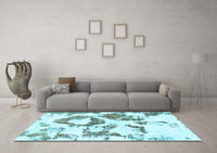 Machine Washable Abstract Light Blue Modern Rug, wshabs953lblu