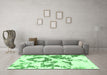 Machine Washable Abstract Emerald Green Modern Area Rugs in a Living Room,, wshabs953emgrn