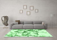 Machine Washable Abstract Emerald Green Modern Rug, wshabs953emgrn