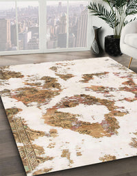 Abstract Champagne Beige Modern Rug, abs953