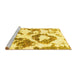 Sideview of Machine Washable Abstract Yellow Modern Rug, wshabs953yw