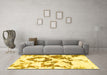 Machine Washable Abstract Yellow Modern Rug in a Living Room, wshabs953yw