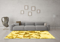 Machine Washable Abstract Yellow Modern Rug, wshabs953yw