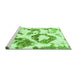 Sideview of Machine Washable Abstract Green Modern Area Rugs, wshabs953grn