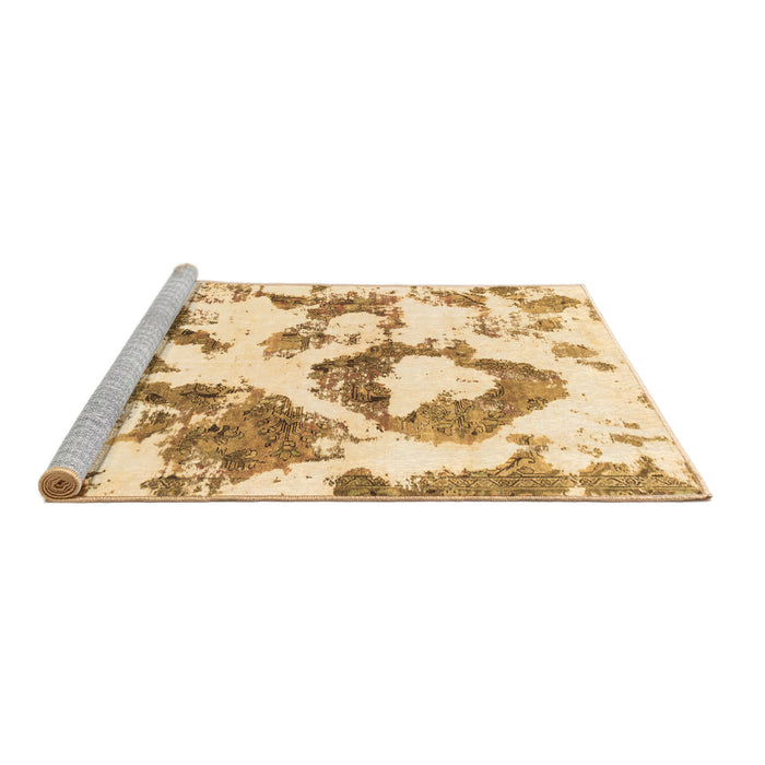 Sideview of Machine Washable Abstract Brown Modern Rug, wshabs953brn