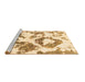 Sideview of Machine Washable Abstract Brown Modern Rug, wshabs953brn