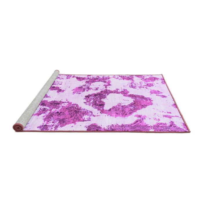 Sideview of Machine Washable Abstract Purple Modern Area Rugs, wshabs953pur