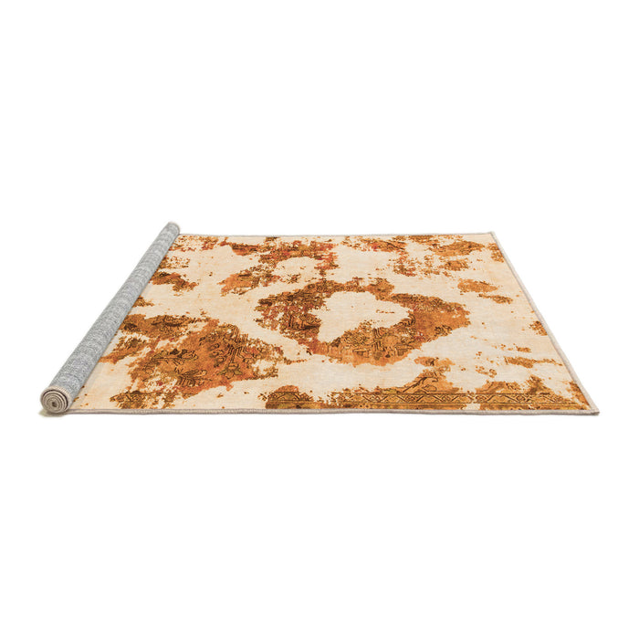 Sideview of Machine Washable Abstract Orange Modern Area Rugs, wshabs953org