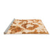 Sideview of Machine Washable Abstract Orange Modern Area Rugs, wshabs953org