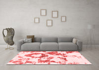 Machine Washable Abstract Red Modern Rug, wshabs953red