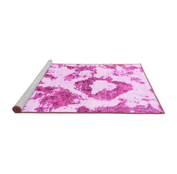 Sideview of Machine Washable Abstract Pink Modern Rug, wshabs953pnk