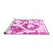 Sideview of Machine Washable Abstract Pink Modern Rug, wshabs953pnk