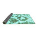 Sideview of Abstract Turquoise Modern Rug, abs953turq