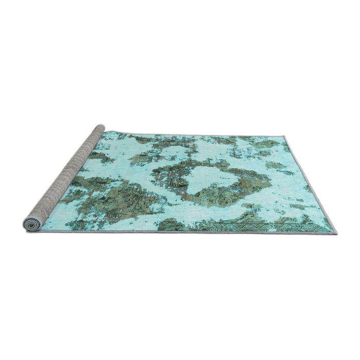 Sideview of Machine Washable Abstract Light Blue Modern Rug, wshabs953lblu
