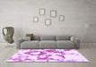 Machine Washable Abstract Purple Modern Area Rugs in a Living Room, wshabs953pur