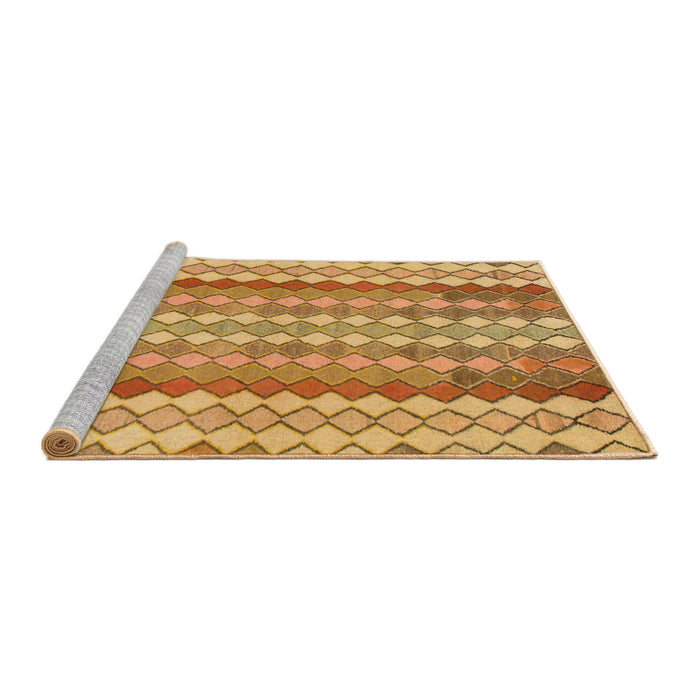 Sideview of Machine Washable Abstract Sedona Brown Rug, wshabs954