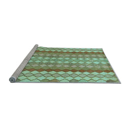Sideview of Machine Washable Southwestern Light Blue Country Rug, wshabs954lblu