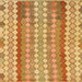 Square Machine Washable Abstract Sedona Brown Rug, wshabs954