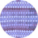 Round Southwestern Blue Country Rug, abs954blu