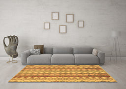 Machine Washable Southwestern Brown Country Rug in a Living Room,, wshabs954brn