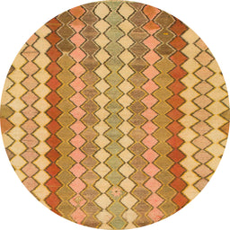 Round Abstract Sedona Brown Southwestern Rug, abs954