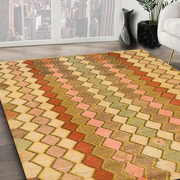Abstract Sedona Brown Southwestern Rug in Family Room, abs954