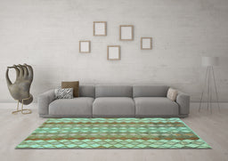 Machine Washable Southwestern Light Blue Country Rug in a Living Room, wshabs954lblu