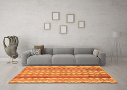 Machine Washable Southwestern Orange Country Area Rugs in a Living Room, wshabs954org