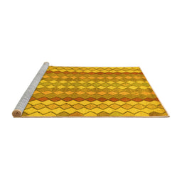 Sideview of Machine Washable Southwestern Yellow Country Rug, wshabs954yw