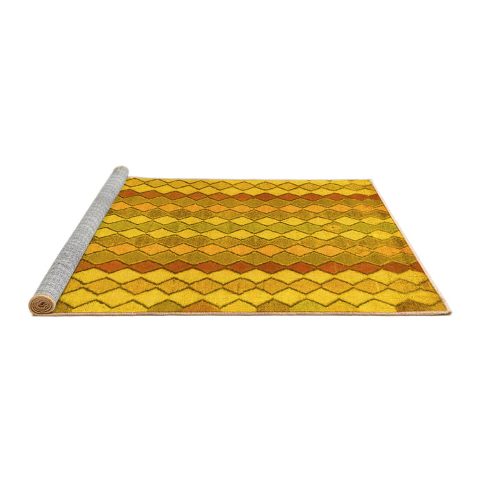Sideview of Machine Washable Southwestern Yellow Country Rug, wshabs954yw
