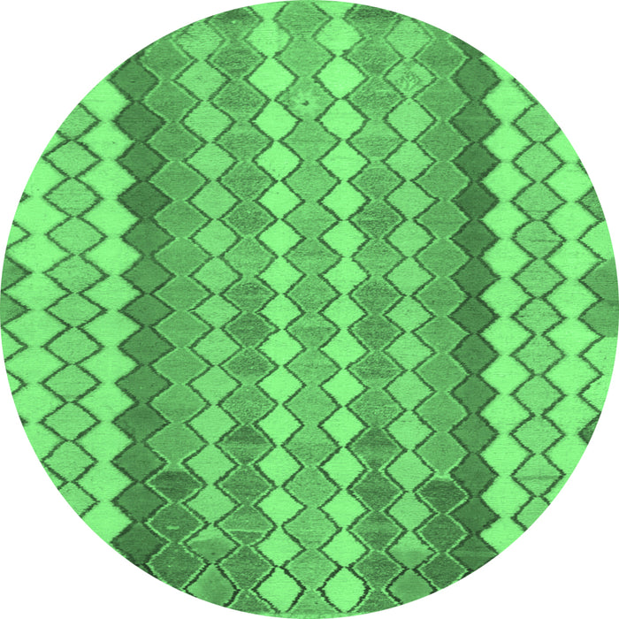 Round Southwestern Emerald Green Country Rug, abs954emgrn