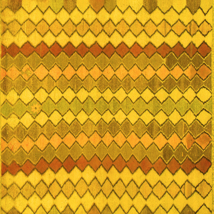 Square Machine Washable Southwestern Yellow Country Rug, wshabs954yw