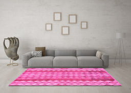Machine Washable Southwestern Pink Country Rug in a Living Room, wshabs954pnk