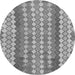 Round Southwestern Gray Country Rug, abs954gry